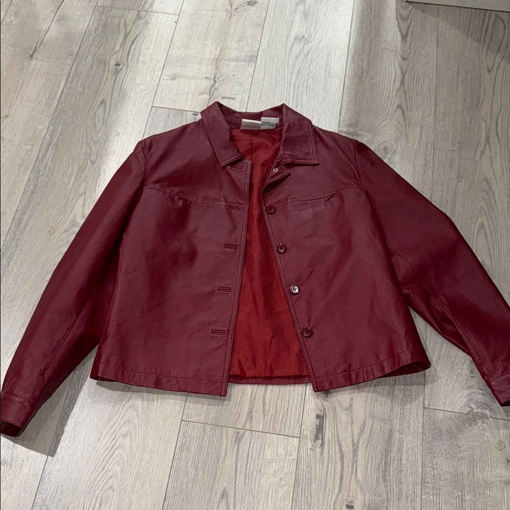 Newport News Red Leather Jacket Classic Design